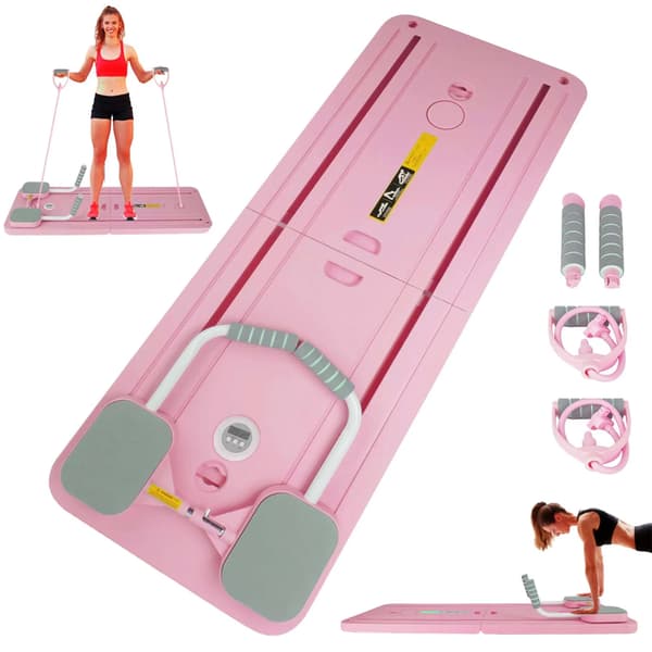 Multifunktionell Träningsbräda, Automatisk Återstuds, Kärnstyrketräning,Rosa