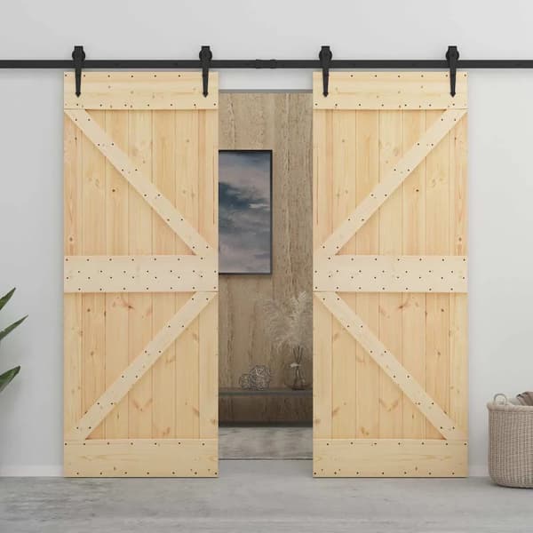 Dør, Solid Fyrretræ, Rent Design,hær grøn