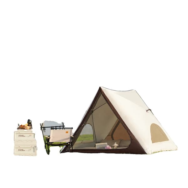 Utomhus Campingtält, 201T Polyesterfiber, Triangulär Formdesign, Lämplig för 2-3 Personer, Glasfiberstänger, UV-skydd 50+