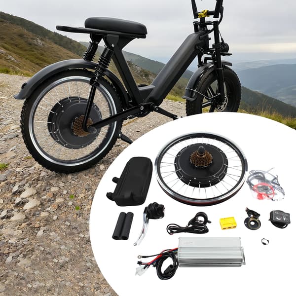 Ebike Konverteringssæt, 1000W Børsteløs Motor, Skivebremse System,Sort