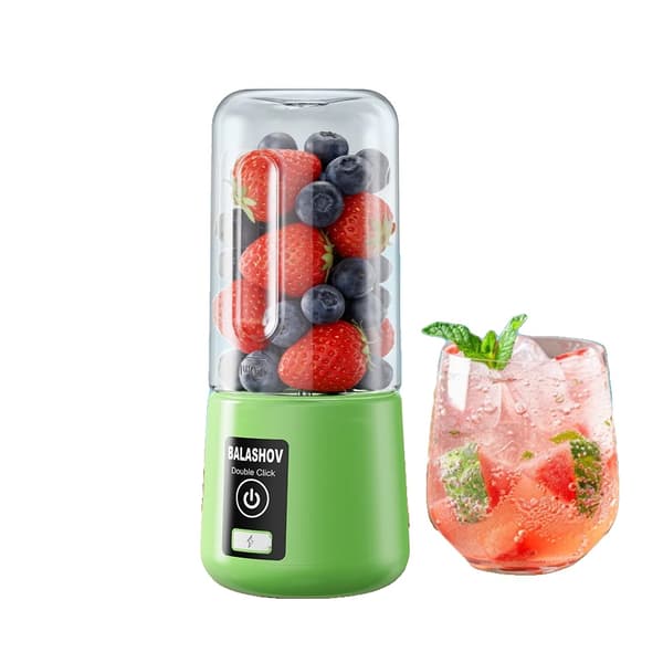 Juicer Blender, 450ml Kapacitet, USB Opladelig,Grøn
