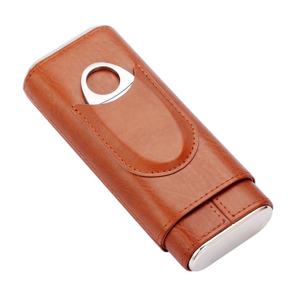Cigarfodral, 3 rör, bärbar design,Brun