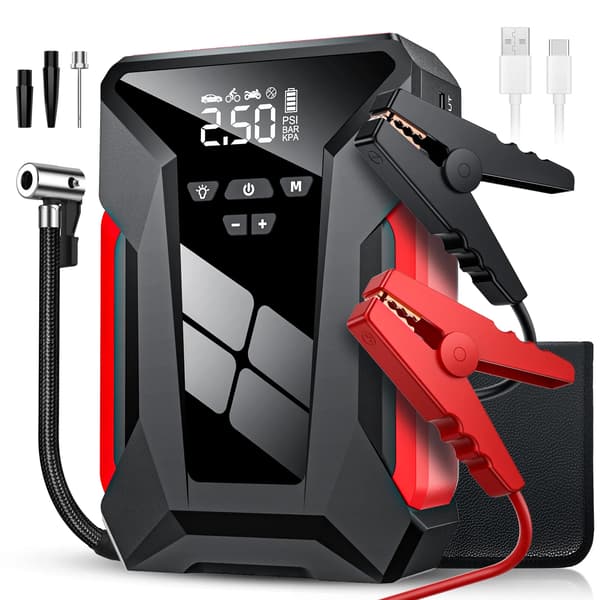 Bil Jump Starter, Luftkompressor, Bærbar Power Bank,12V