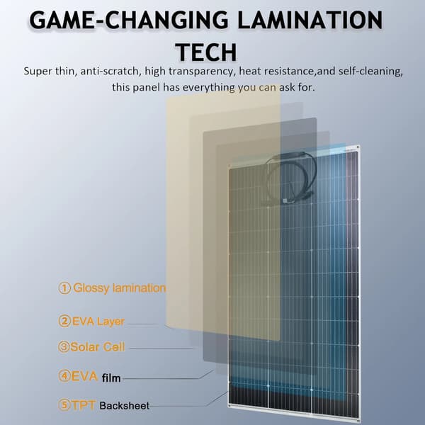 Solpanel, Flexibel Design, Hög Effektivitet,1 st 125W