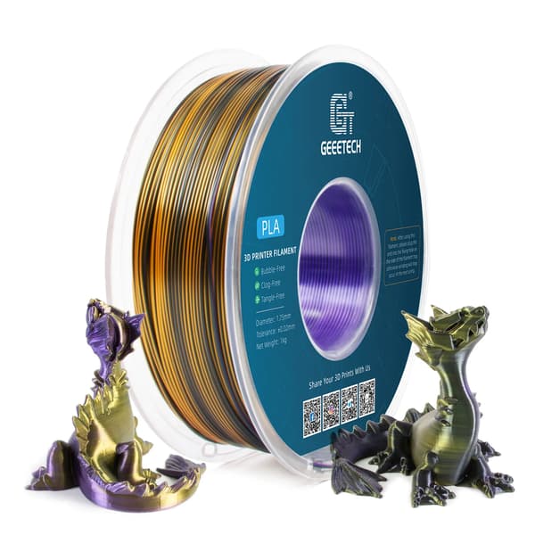 3D Filament, PLA Material, Miljøvenlig,Lilla Guld Sort