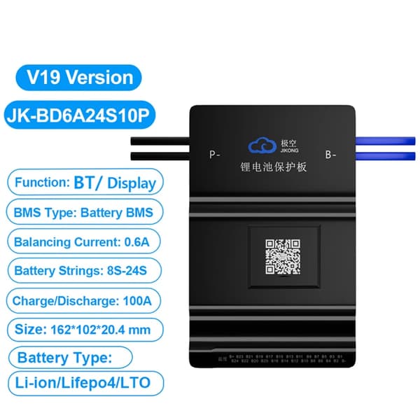 Batteristyringssystem, Aktiv Balancer, Mobilapp-forbindelse,JK-BD6A24S10P