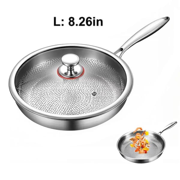 Stegepande, Ridsefast, Non-Stick Titaniumlegering,Rød