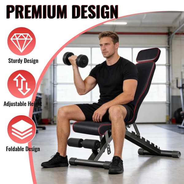 Fitness Stol, Justerbart Design, Ergonomiske Funktioner,sort
