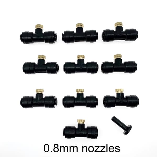 Sprøjtehoveder, Nem Installation, Vandbesparende Ydeevne,10stk 0.8mm sort