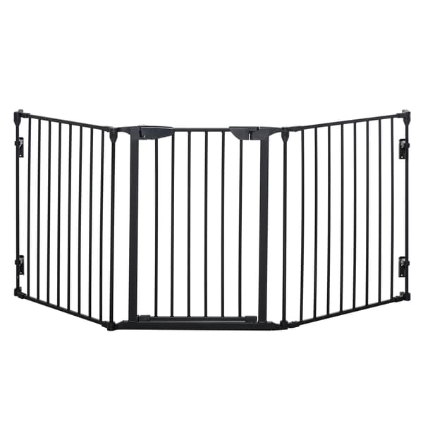 Hundebarriere, Smart Lock Sikkerhed, 3-panel Design,180X74.5 cm, sort