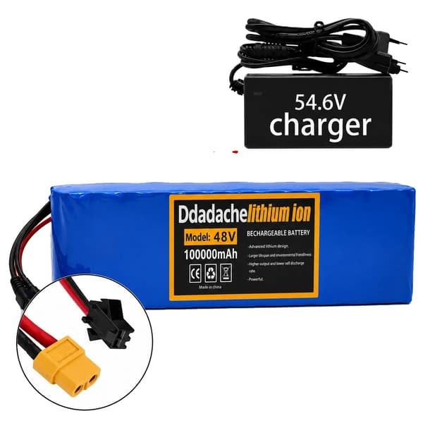 Batteripack, 100Ah kapacitet, 48V spänning,XT60-SM-laddare