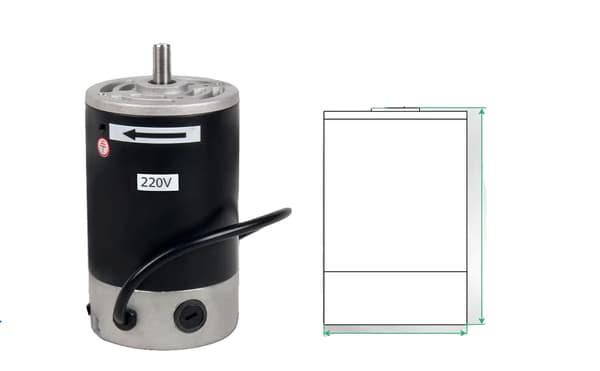 Minisvarvmotor, DC borstad, 220V effekt, 550W motor, 220V-a