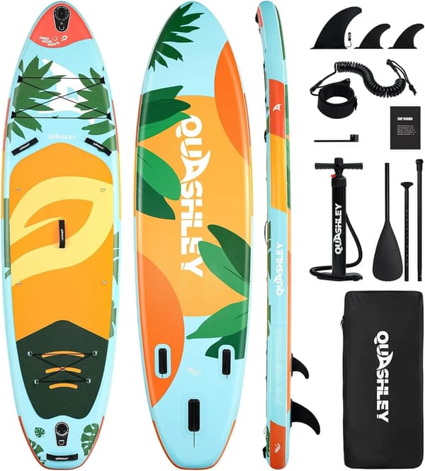 Stand Up Paddle Board, Skridsikker Overflade, Bærbare Tilbehør,Guld