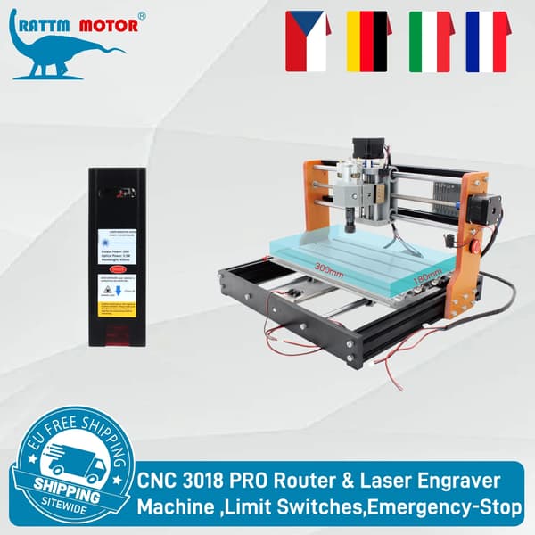 CNC Router, Offline Controller, 20W Laser Modul,TILFØJ 20w Laser