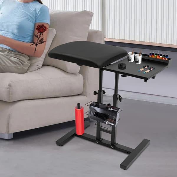 Tattoo Arbejdsbord Stativ, 360° Justerbart, Ergonomisk Design,sort