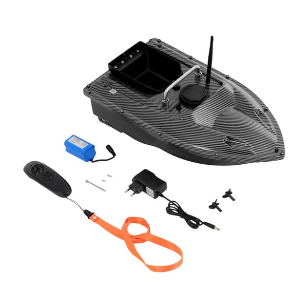 Fiskebåt, fjärrkontrollfunktion, hållbar design,svart