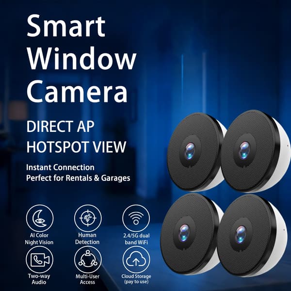 Säkerhetskamera, 2K Ultra HD, Dual Band Wi-Fi,4PCS