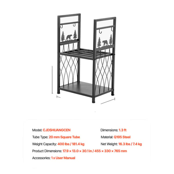 Brændstofstativ, Holdbart Stål, Pladsbesparende Design,1.3ft 400lbs
