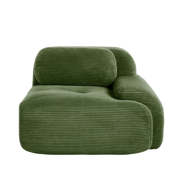 Modulär Hörnsoffa, Premium Cordstock Tyg, Monteringfri Design,Stil D - Grön