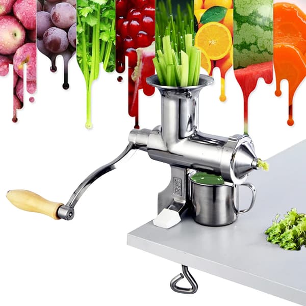 Vetegräsjuicer, Rostfritt Stål, Manuell Drift,Silver