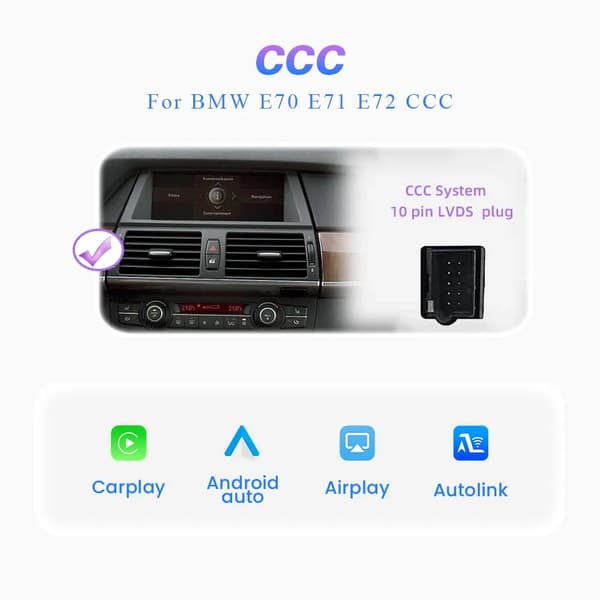 Bilgränssnittadapter, Trådlös CarPlay, Bluetooth-strömning,CCC