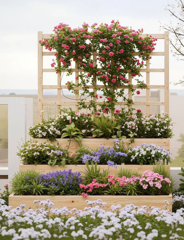 Blomsterkasse, Træ, Hævet Havebed,Træ