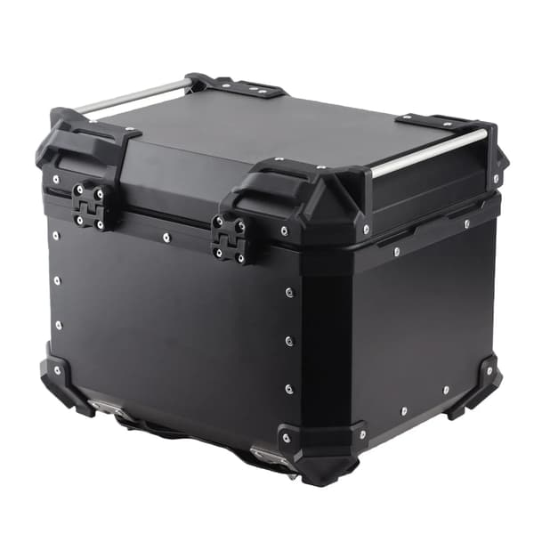 Motorcykel Topkasse, 45L Kapacitet, Holdbar Aluminium Konstruktion,sort