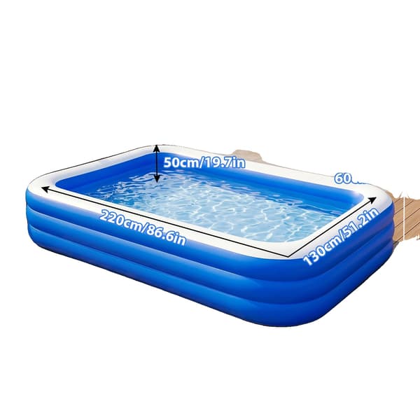 Uppblåsbar Pool, Hållbart PVC-material, Säker Design,L-2.6m