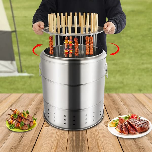 Kolgrill, Rostfritt Stål, Lätt att Rengöra,Silver