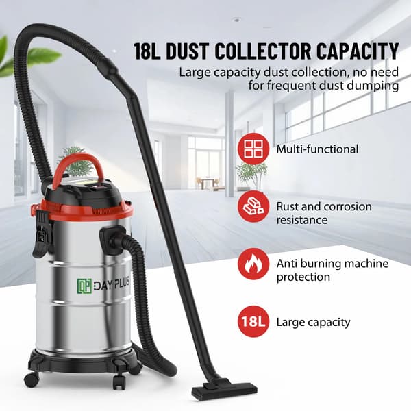 Våd Tør Støvsuger, 1200W Effekt, 20L Kapacitet,EU, Lys Grå