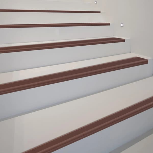 Halkfria trappremsor, PVC-material, 10m längd, 5cm bredd, 2.5cm tjocklek, slitstarka
