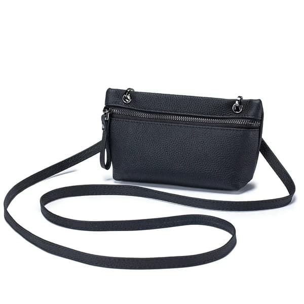 Skuldertaske, Ægte Læder, Casual Stil,sort