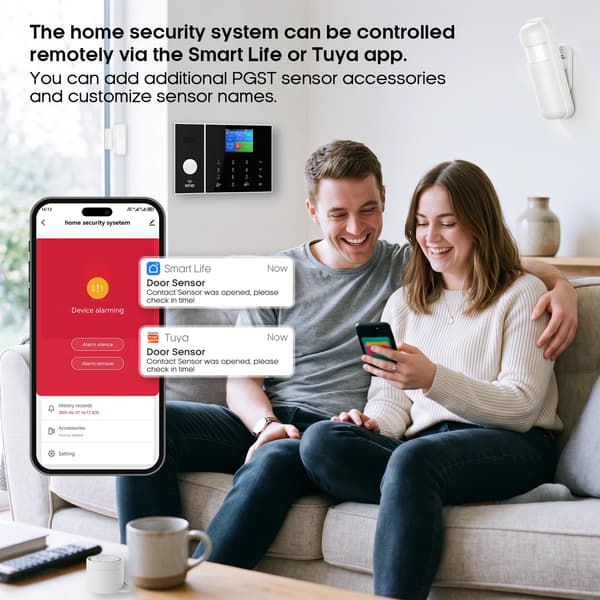 Larm System, WiFi Anslutning, Rörelsedetektering,4G A