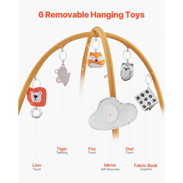 Babylekmatta, 6 sensoriska leksaker, överdimensionerad bladformad design,6 Leksaker