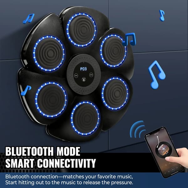 Smart Boksetræner, Bluetooth-forbindelse, Immersiv Musik,Sort