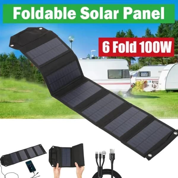 Solpanel, Bærbar, Vandtæt,sort
