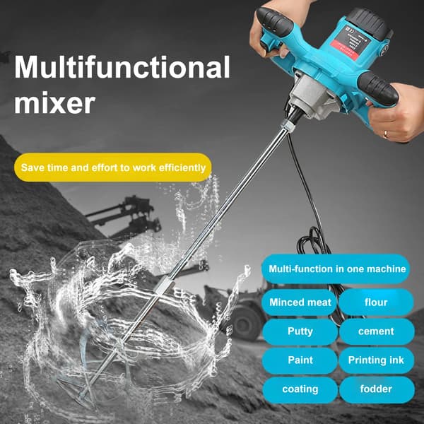 Industriell Mixer, 6-Hastighetskontroll, Ergonomisk Design,Blå, 220V-240V EU-plugg