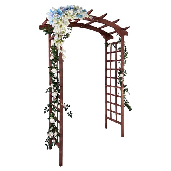 Havebue, Solid Fyrretræ, Alsidig Udendørs Brug,Bueformet teak