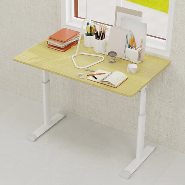 Stående Skrivebord, Håndsving Justerbart, Kompakt Design,Træ