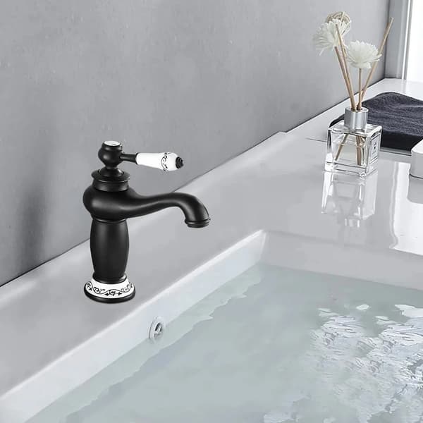 Vaskeskuffe, Elegant Design, Høj Flow Rate,sort, Messing