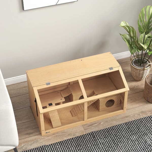 Hamsterbur, Rymlig Livsmiljö, Robust Trädesign,Mörk khaki