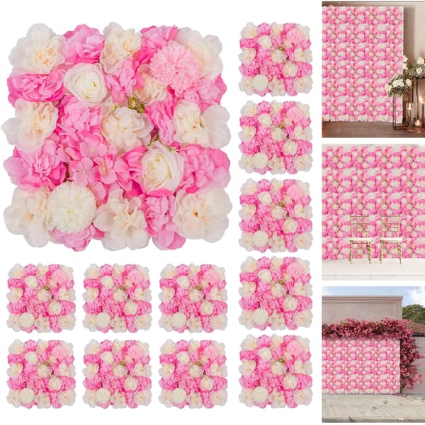 Blomsterpanel, Konstgjord Blomdesign, Mångsidig Dekoration,VIT