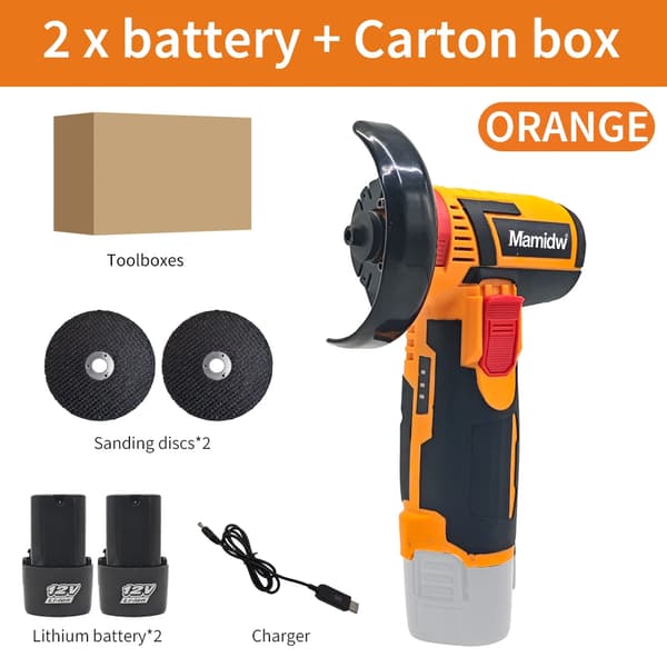 Vinkelslip, Kompakt Design, Högpresterande,ORANGE-2 Batteri