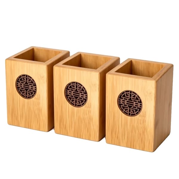 Pennhållare, Bambumaterial, Modern Design,3st