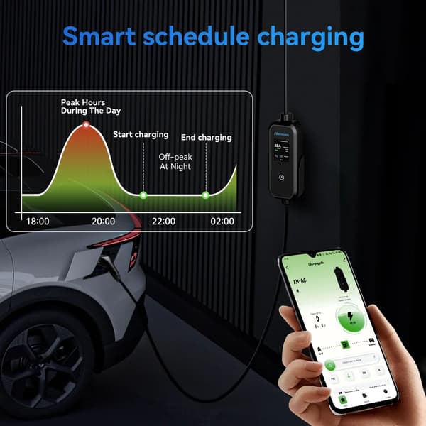 Bärbar EV-laddare, 3,5 kW, Bluetooth-kontroll,Typ2 3.5KW