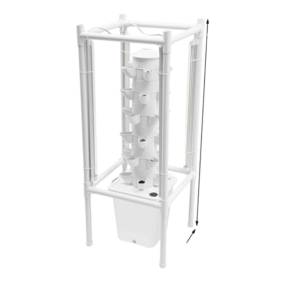 Hydroponisk Torn, 30 Växthål, LED UV-belysning,VIT