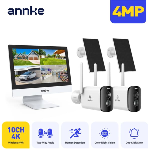 Utomhus säkerhetskamera, 5MP upplösning, trådlös anslutning,2PCS 81BL 5000mAh