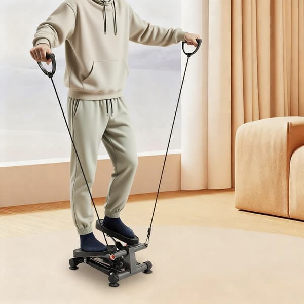 Twist Stepper, LCD Skærm, Modstandsbånd,sort