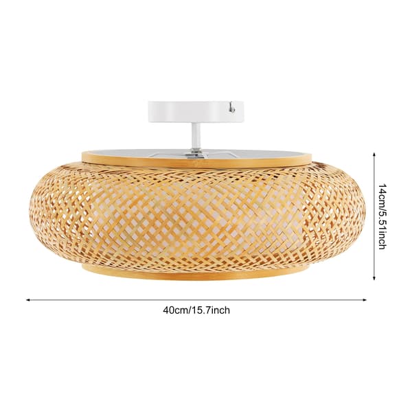 Taklampa, Bambudesign, Varm Diffuserad Belysning,M, Brun