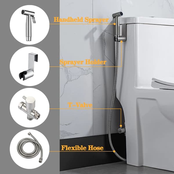Bidékran Spruta, Hållbart Rostfritt Stål, Väggmonterad Design, MT01